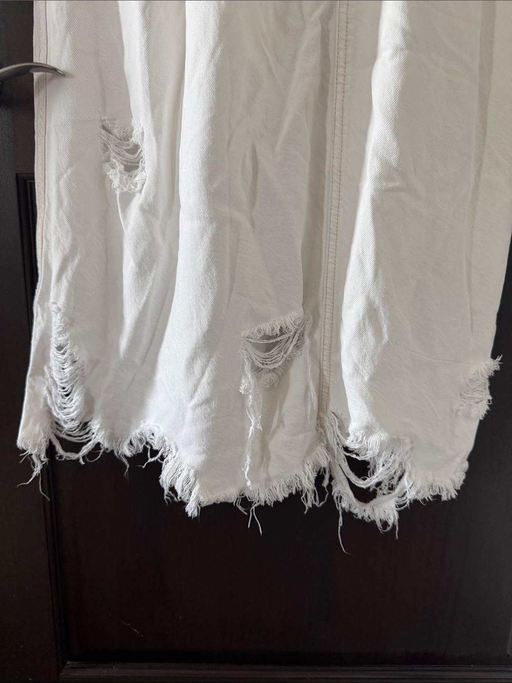 Free People White Sleeveless V-Neck Maxi Dress with Frayed Hem - Picture 4 of 10